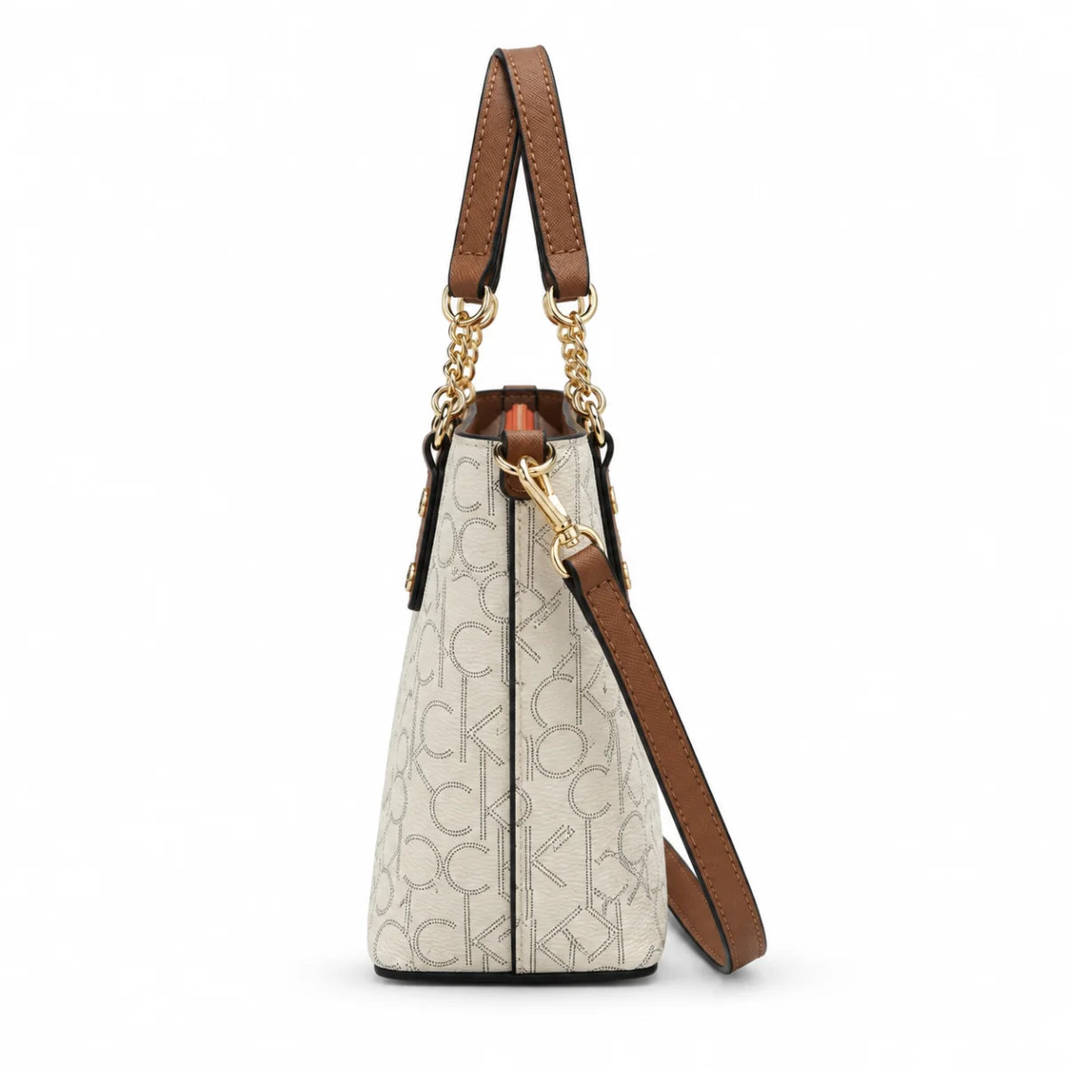 Calvin Klein Beige Monogram Tote Handbag Women - OFFWHT - Off White