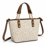 Calvin Klein Beige Monogram Tote Handbag Women - OFFWHT - Off White