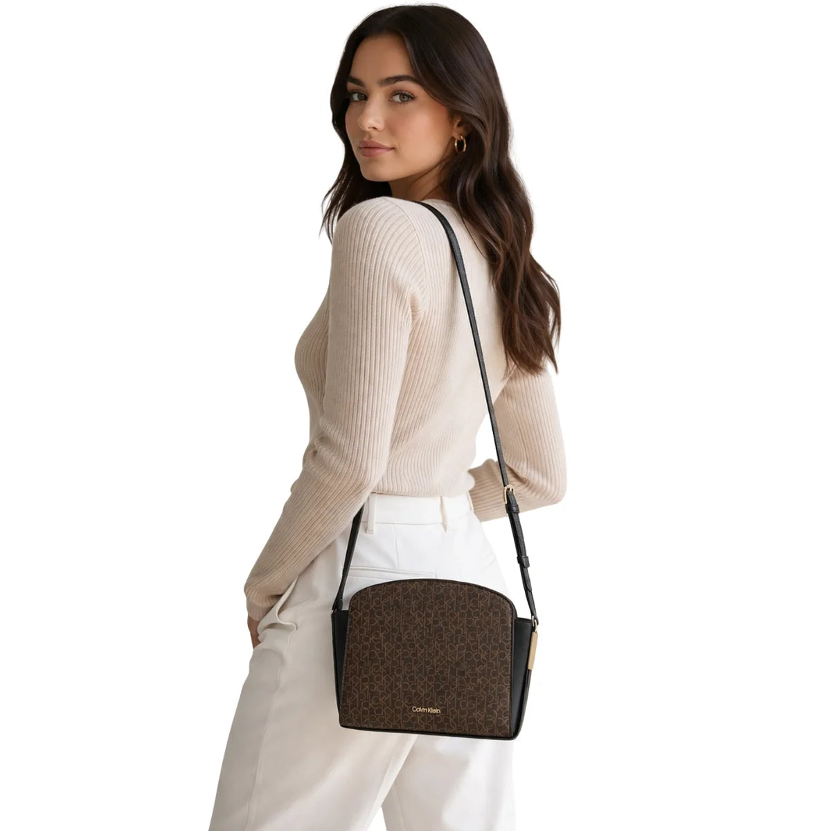 Calvin Klein BISHOP Triple Compartment Crossbody Women - BRN - Brown