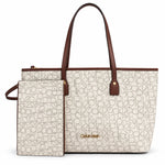 Calvin Klein Brand Logo Printed Shopper Tote Bag Women - OFFWHT - Off White
