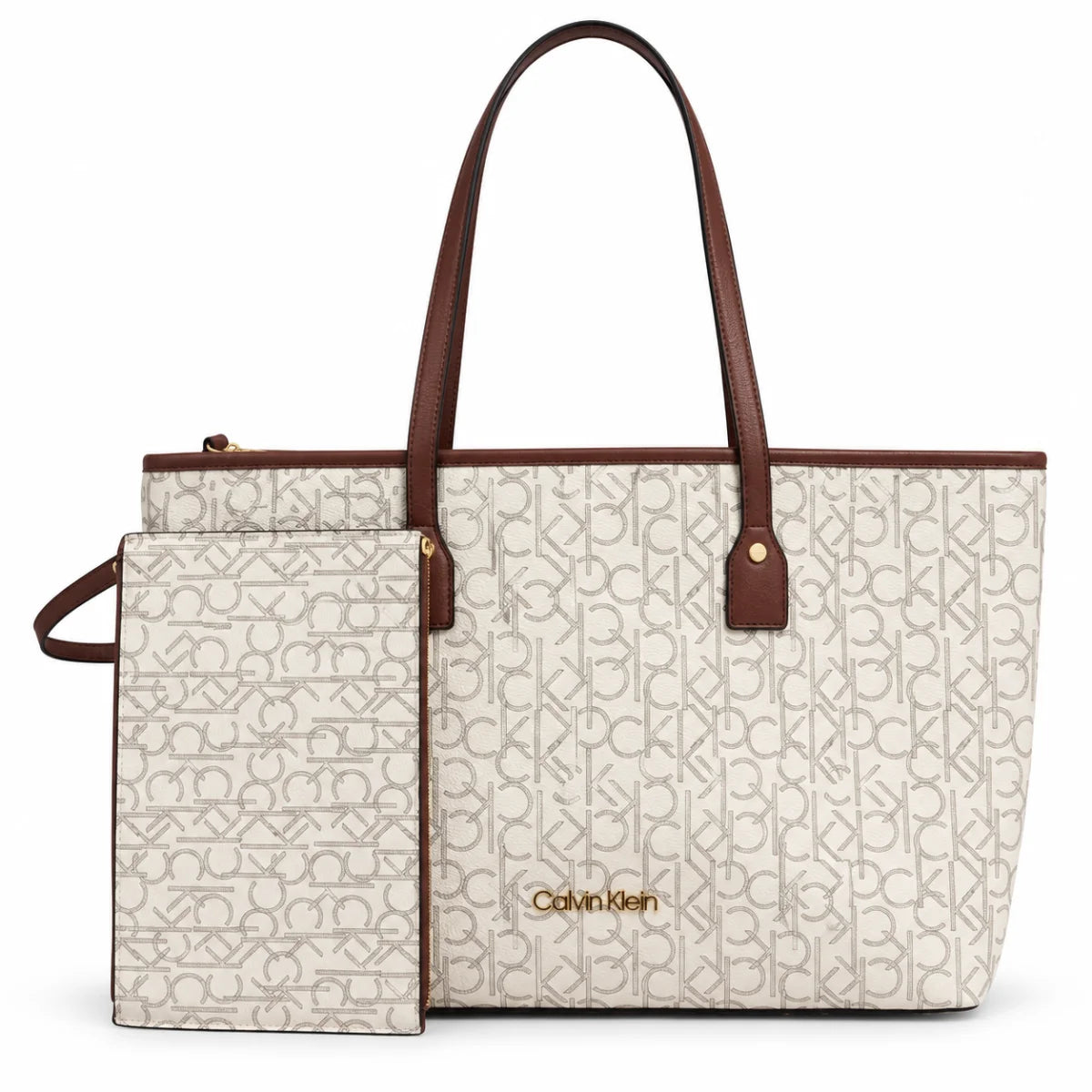 Calvin Klein Brand Logo Printed Shopper Tote Bag Women - OFFWHT - Off White
