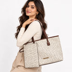 Calvin Klein Brand Logo Printed Shopper Tote Bag Women - OFFWHT - Off White