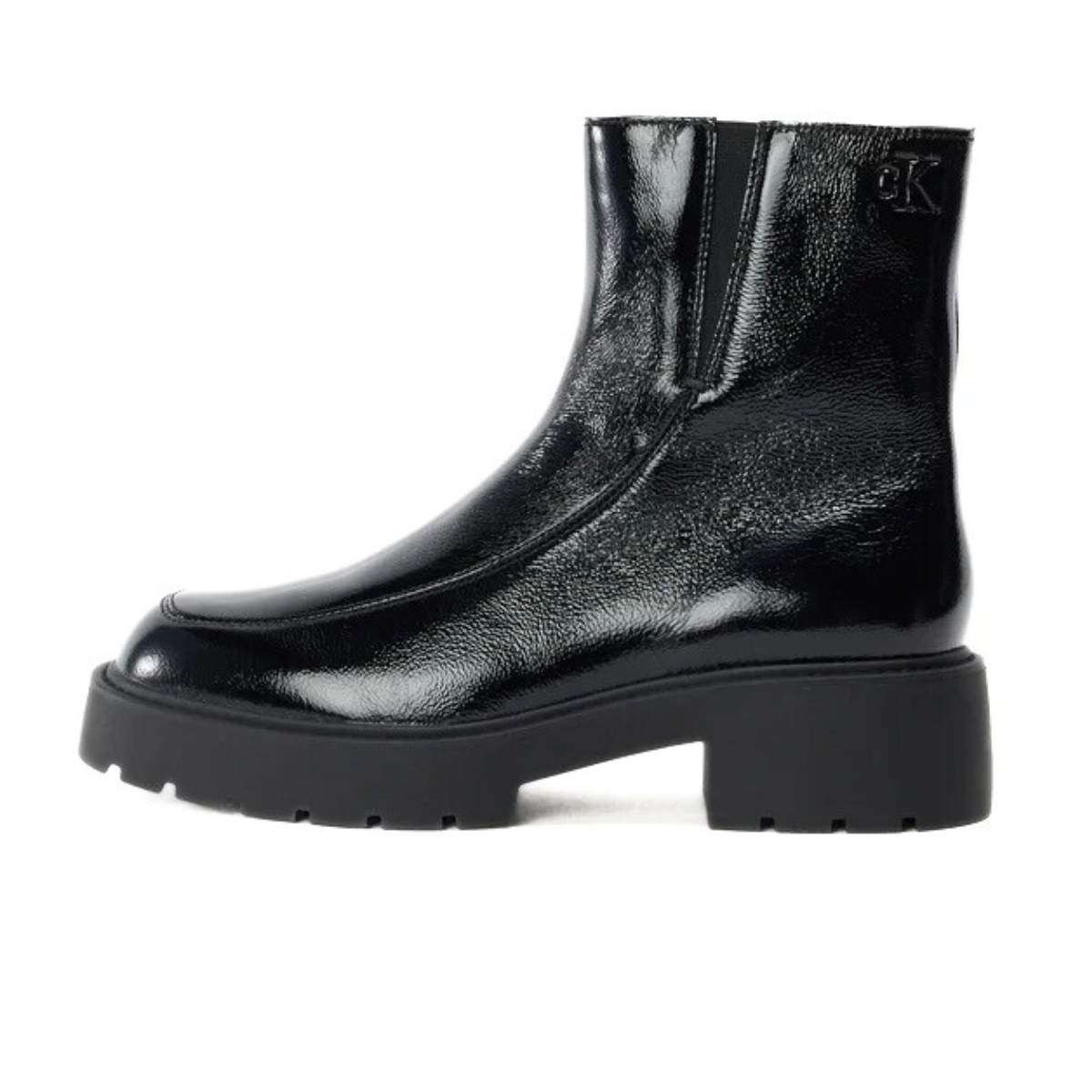 Calvin Klein chunky leather ankle boot zipper - BLK