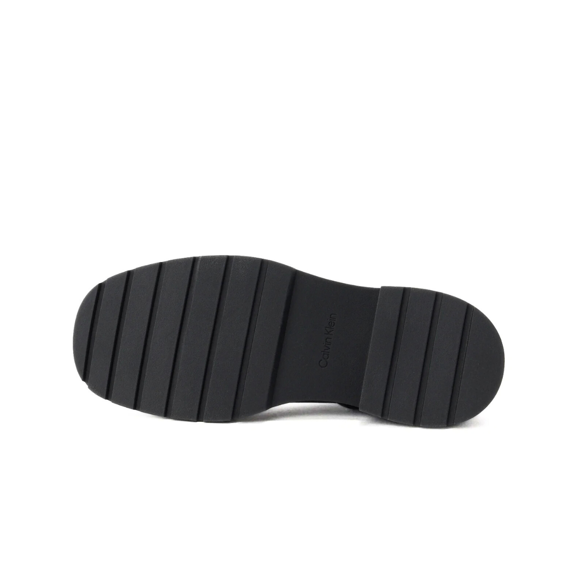 Calvin Klein chunky leather ankle boot zipper - BLK