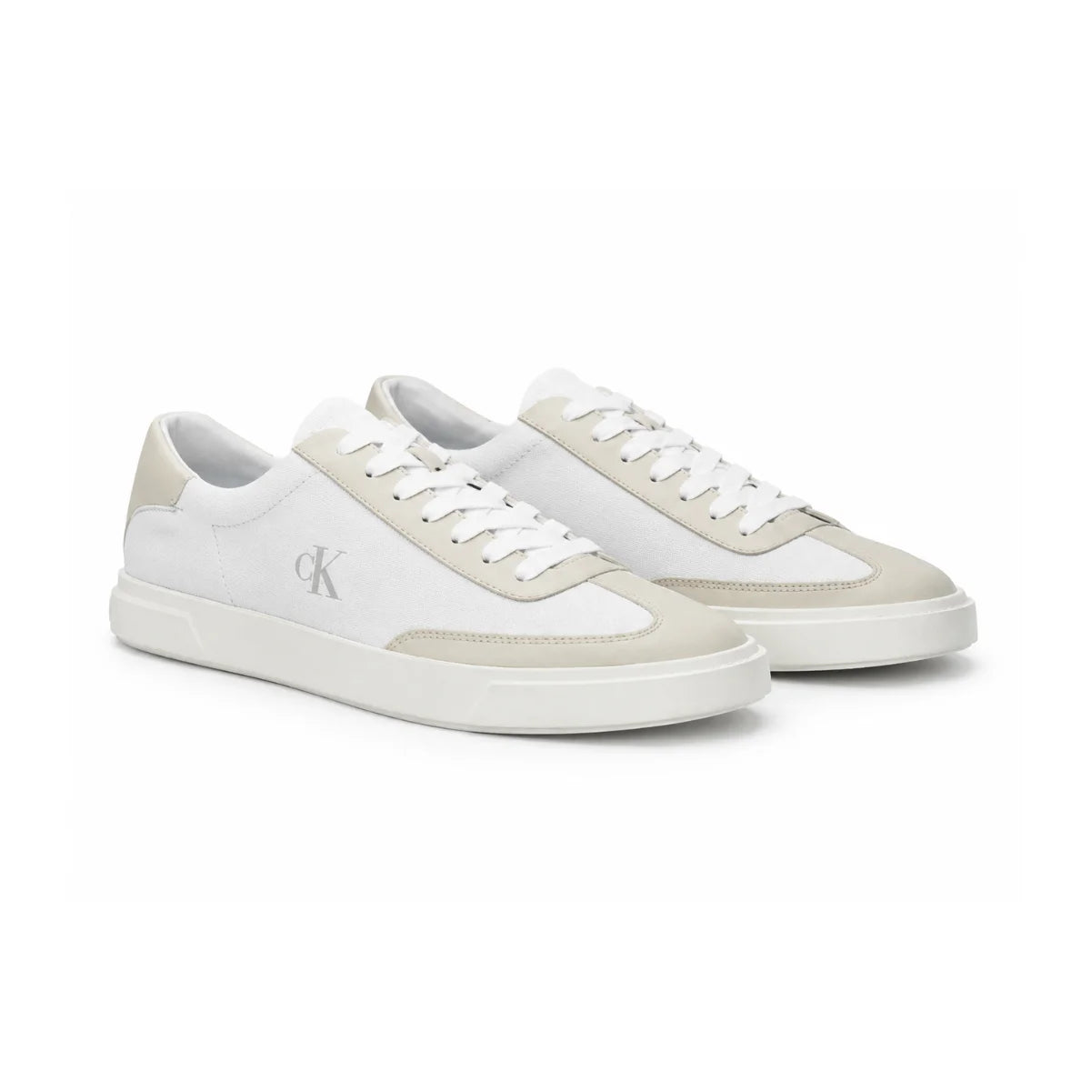 Calvin Klein Cupsole Lace Up Leather Sneakers Women HW0HW02400 - BEG - Beige / 36