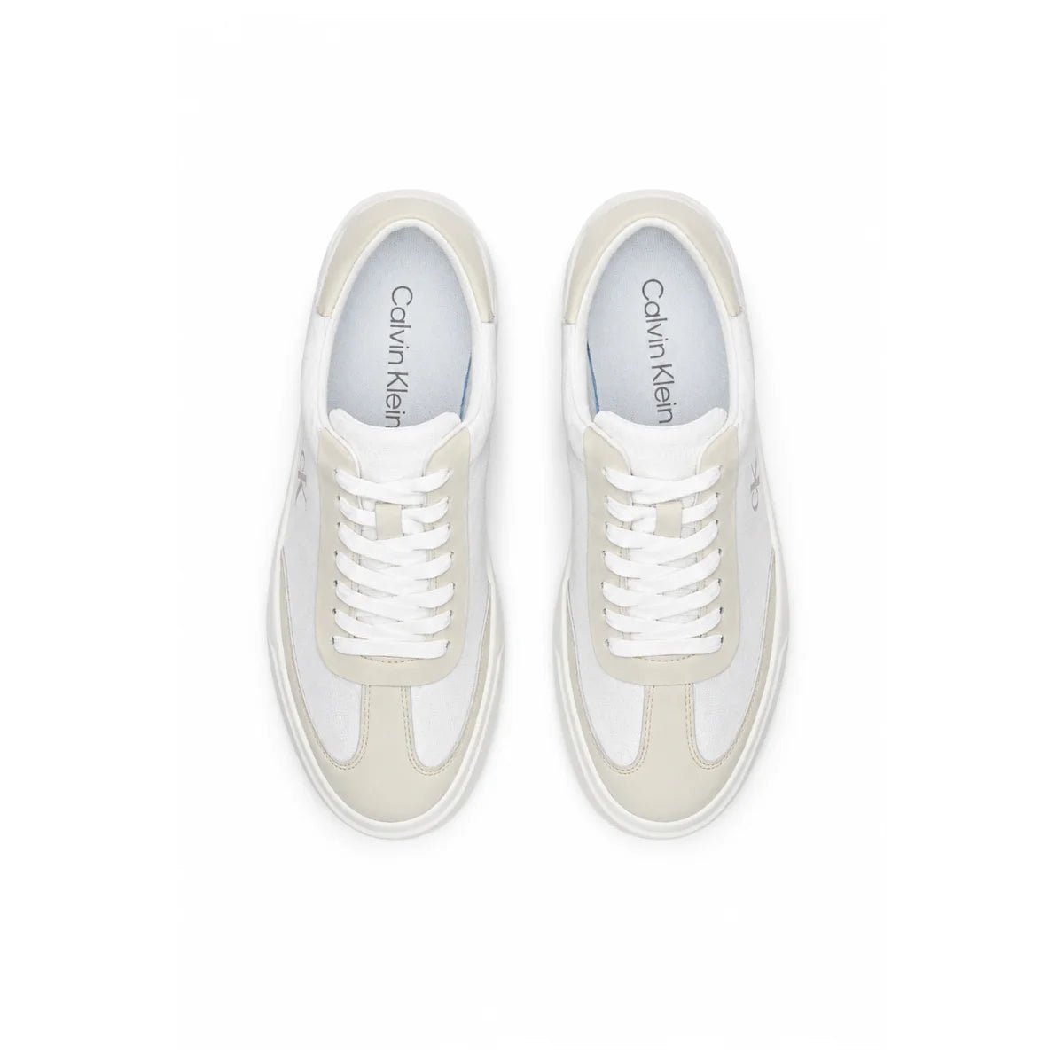 Calvin Klein Cupsole Lace Up Leather Sneakers Women HW0HW02400 - BEG