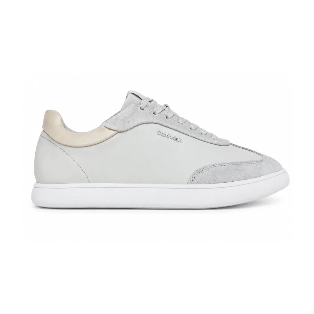 Calvin Klein Cupsole Lace Up Leather Sneakers Women HW0HW02400 - GRY