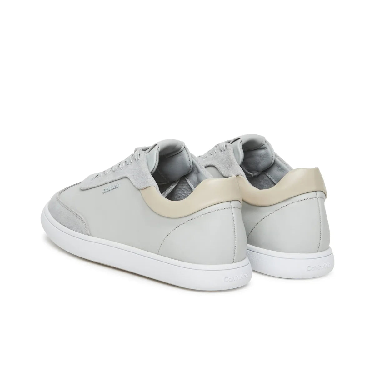 Calvin Klein Cupsole Lace Up Leather Sneakers Women HW0HW02400 - GRY