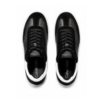 Calvin Klein Cupsole Lace Up Leather Sneakers Women HW0HW02435 - BLKWHT