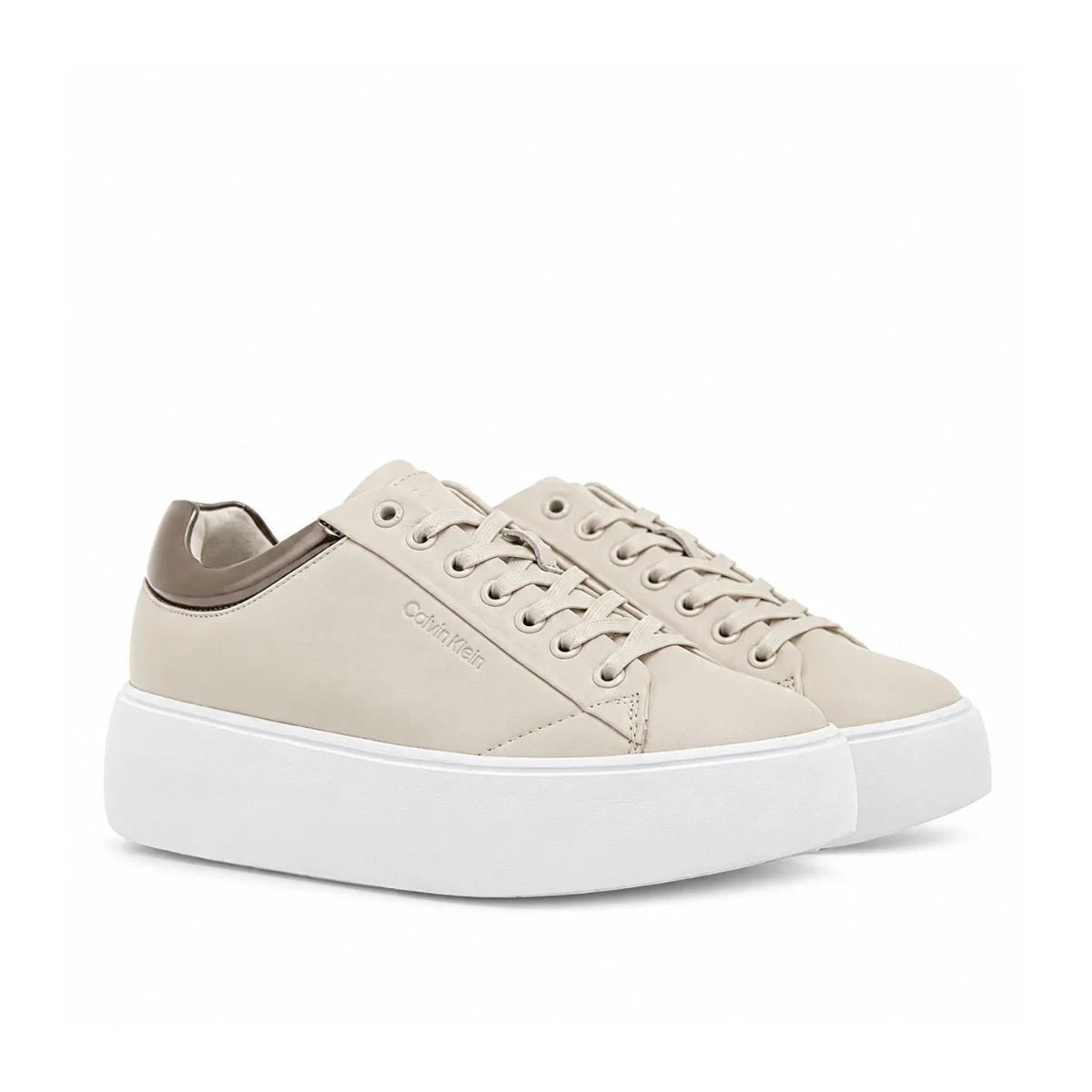 Calvin Klein CUPSOLE Leather Sneakers Women HW0HW01886 - CRM - Cream / 37