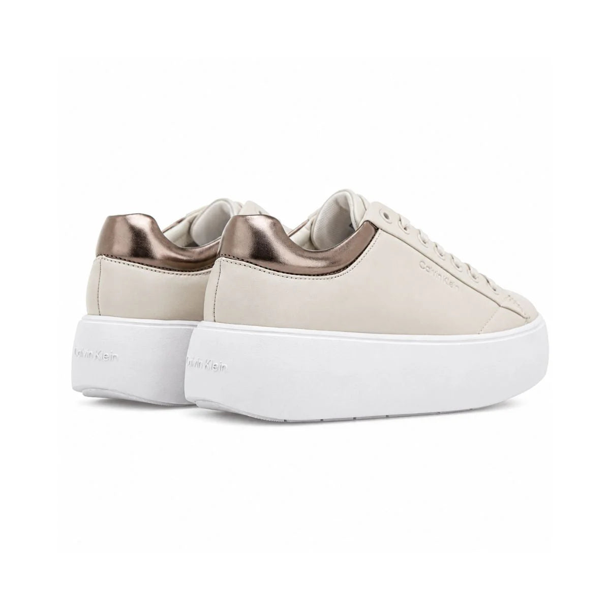 Calvin Klein CUPSOLE Leather Sneakers Women HW0HW01886 - CRM