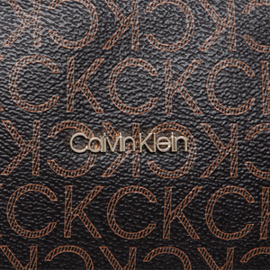 Calvin Klein Dilan Medium Logo Tote Handbag - BRN - Brown
