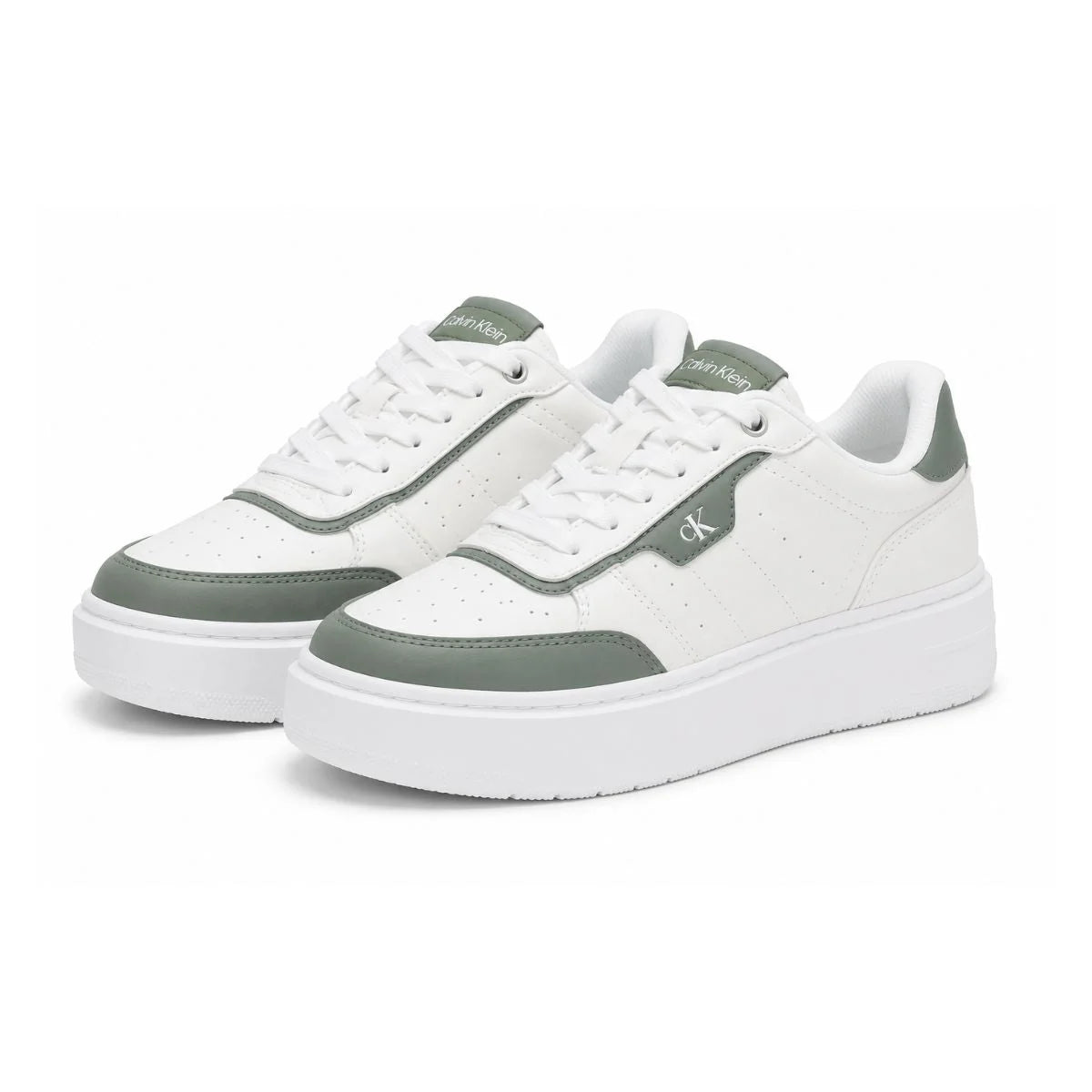 Calvin Klein Domeni Lace-up Sneakers Women- WHTMNT - White-Mint Green / 35.5