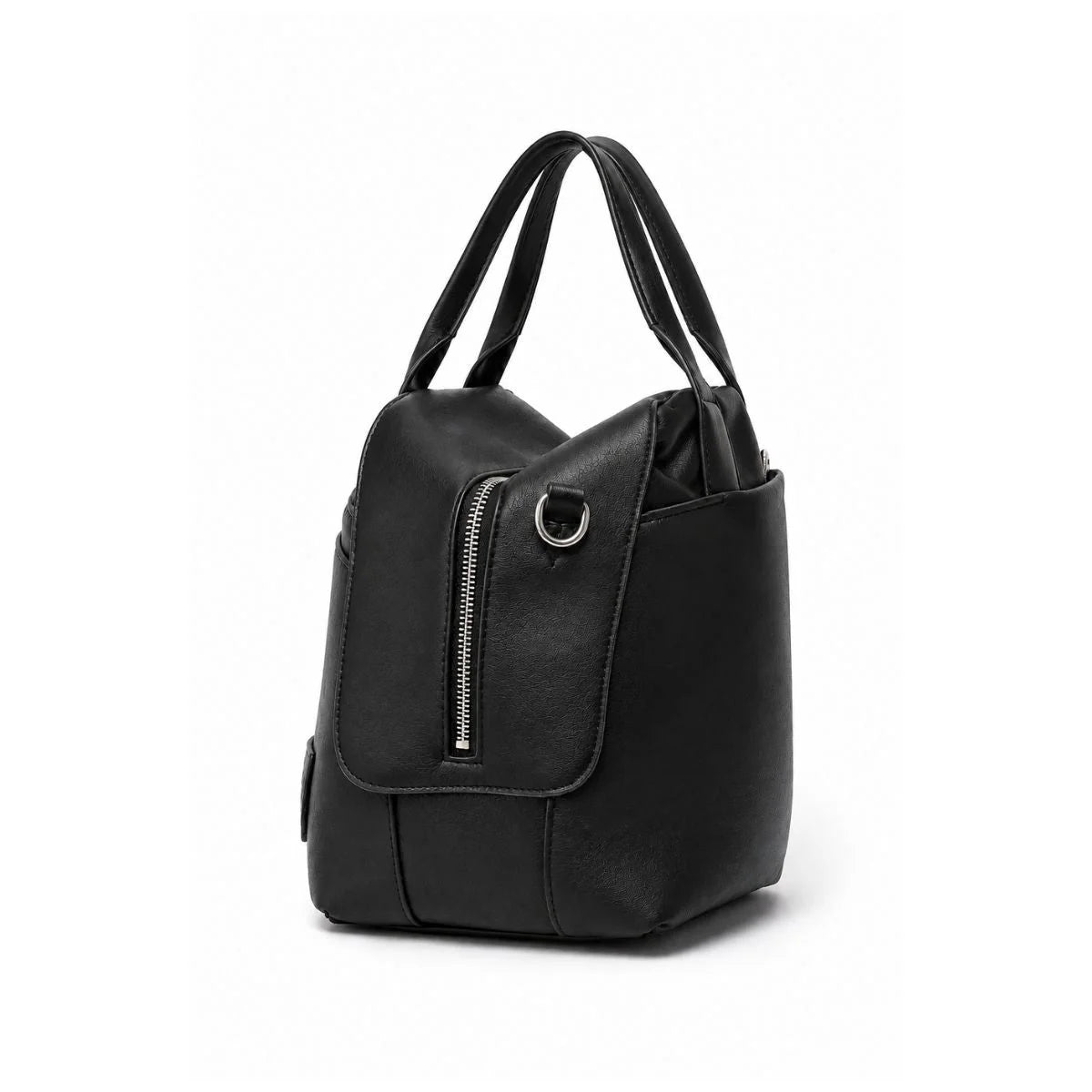 Calvin Klein Duffle Leather Handbag Unisex -BLK - Black