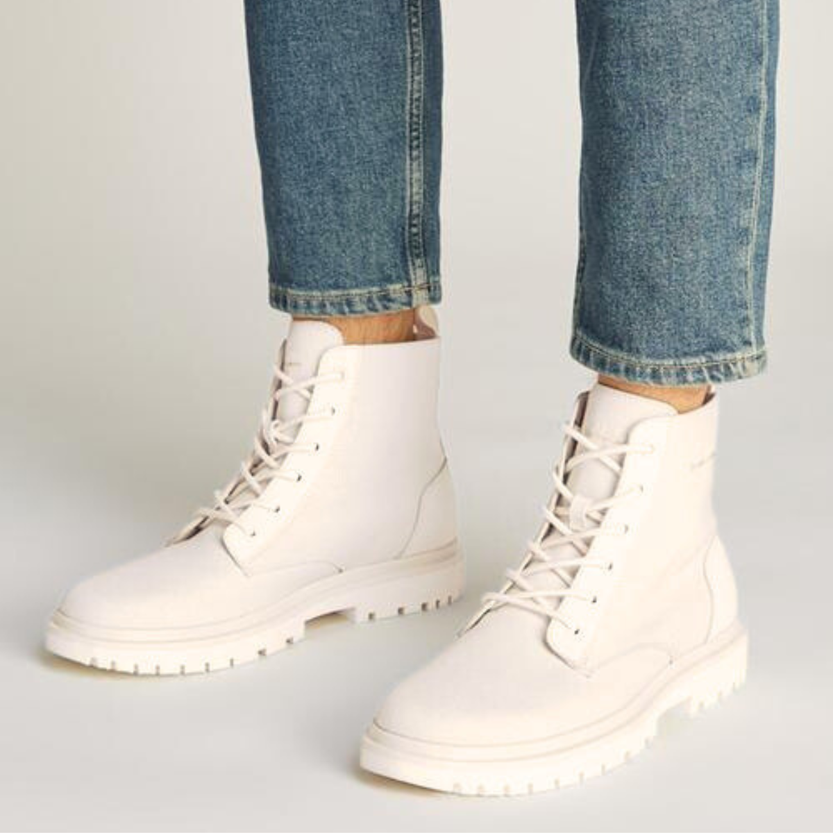 Calvin Klein Eva Lace-Up MIX MID Boots Men - BEG