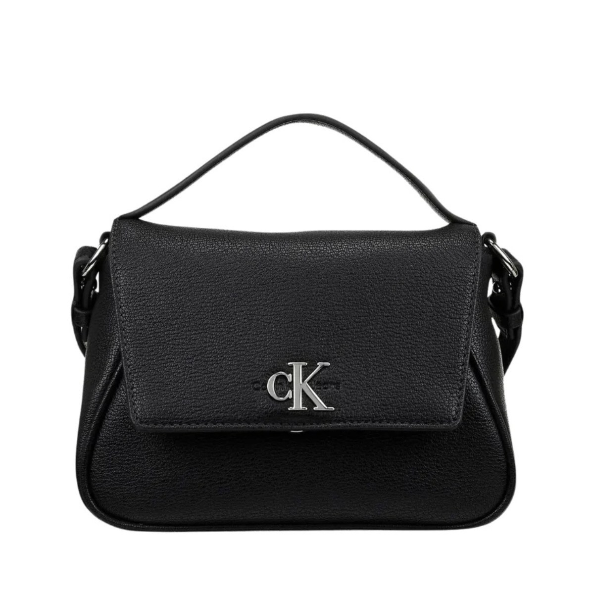 Calvin Klein Flap Detachable Shoulder Strap Handbag Women - BLK - Black