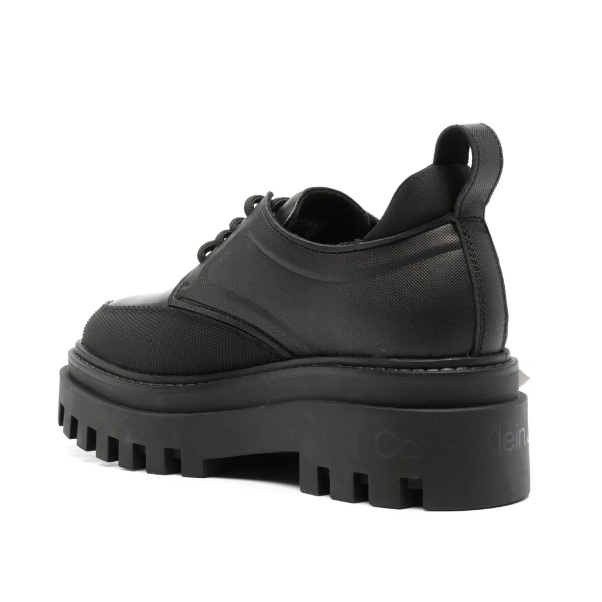 Calvin Klein Flatform Laceup Derby Mg Mtl - BLK