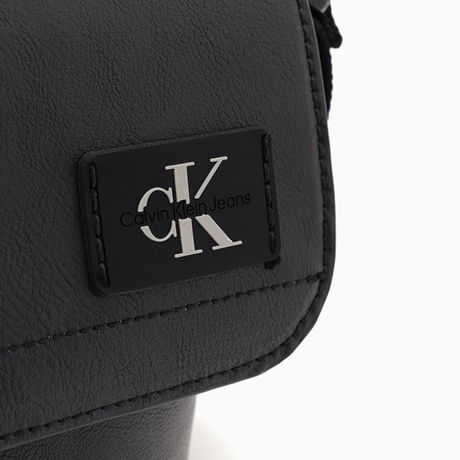 Calvin Klein Functional Style Logo Patch Buckle Flap Messenger Bag HH3531 - BLK - Black