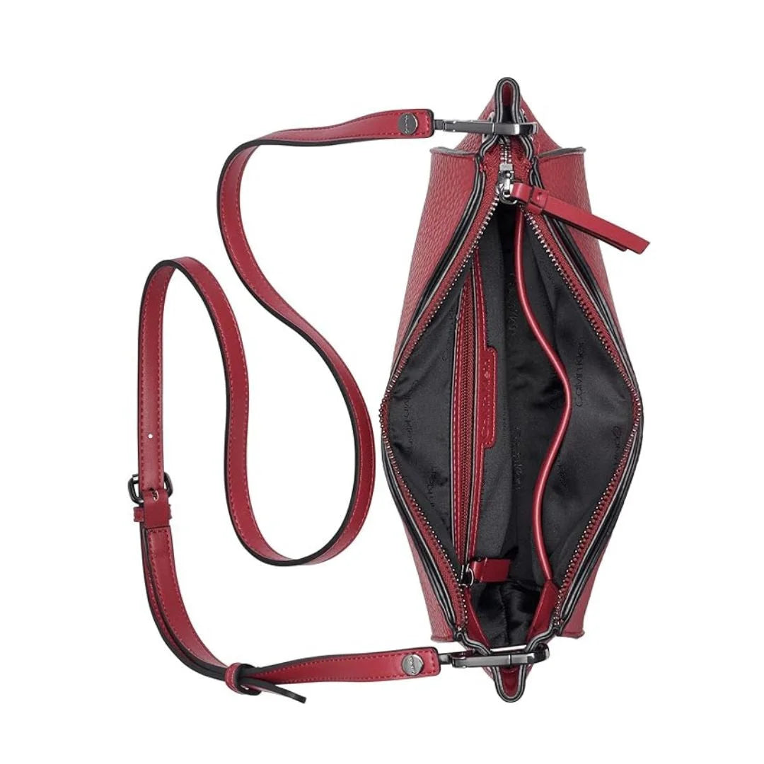 Calvin Klein Garnet Monogram Crossbody Bag Women CB75 - BURGANDY