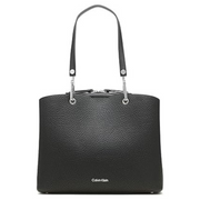 Calvin Klein Garnet Monogram Triple Compartment Tote Bag - BLK - Black
