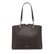 Calvin Klein Garnet Monogram Triple Compartment Tote Bag - BRN - Brown
