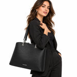 Calvin Klein Garnet Top Handle Tote Bag - BLK TB94 - Black