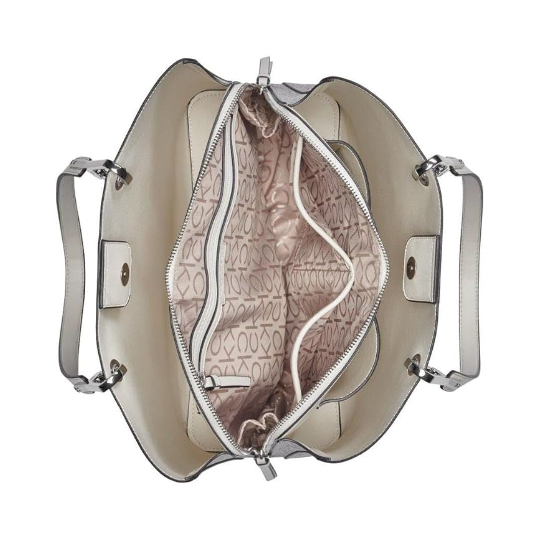 Calvin Klein Garnet Triple Compartment Tote Bag - BEGSLV - Beige