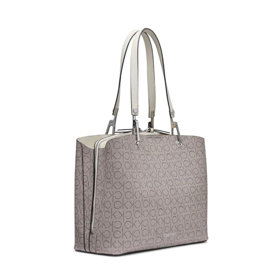 Calvin Klein Garnet Triple Compartment Tote Bag - BEGSLV - Beige