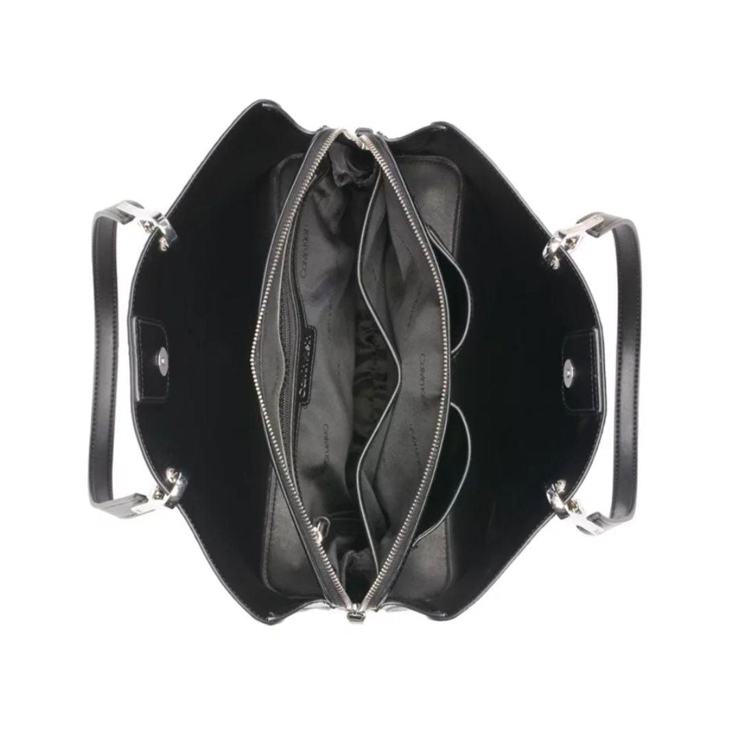 Calvin Klein Garnet Triple Compartment Tote Bag - BLK - Black