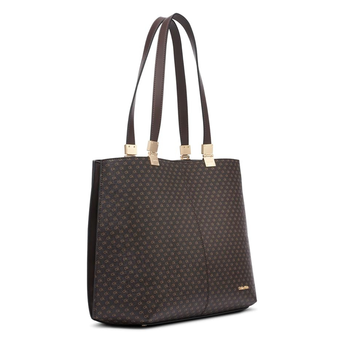Calvin Klein Granite Geometric Tote Shoulder Bag Women - BRN - Brown