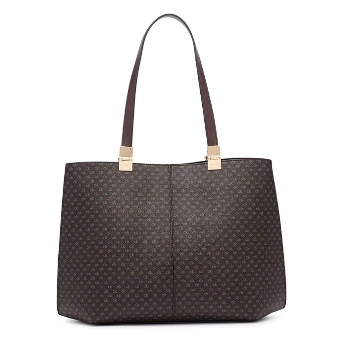 Calvin Klein Granite Geometric Tote Shoulder Bag Women - BRN - Brown