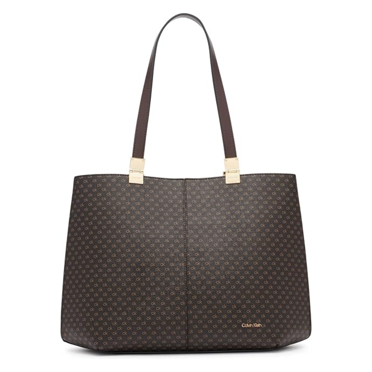Calvin Klein Granite Geometric Tote Shoulder Bag Women - BRN - Brown