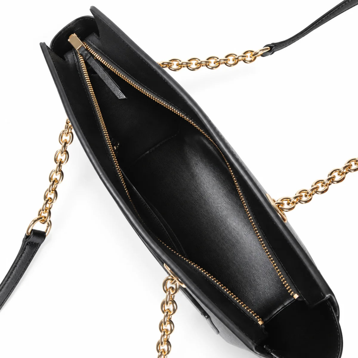 Calvin Klein Hailey Micro Pebble Top Zip Chain Tote Bag - BLK TB96 - Black