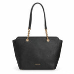 Calvin Klein Hailey Micro Pebble Top Zip Chain Tote Bag - BLK TB96 - Black