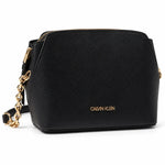 Calvin Klein Hailey Micro Pebble Triple Compartment Chain Crossbody Bag - BLK - Black