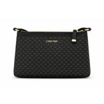 Calvin Klein Hailey Micro Pebble Triple Compartment Chain Crossbody Bag - BLK TB77 - Black