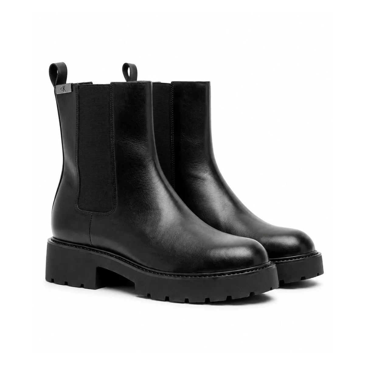 Calvin Klein Heel Leather Boots Women - BLK
