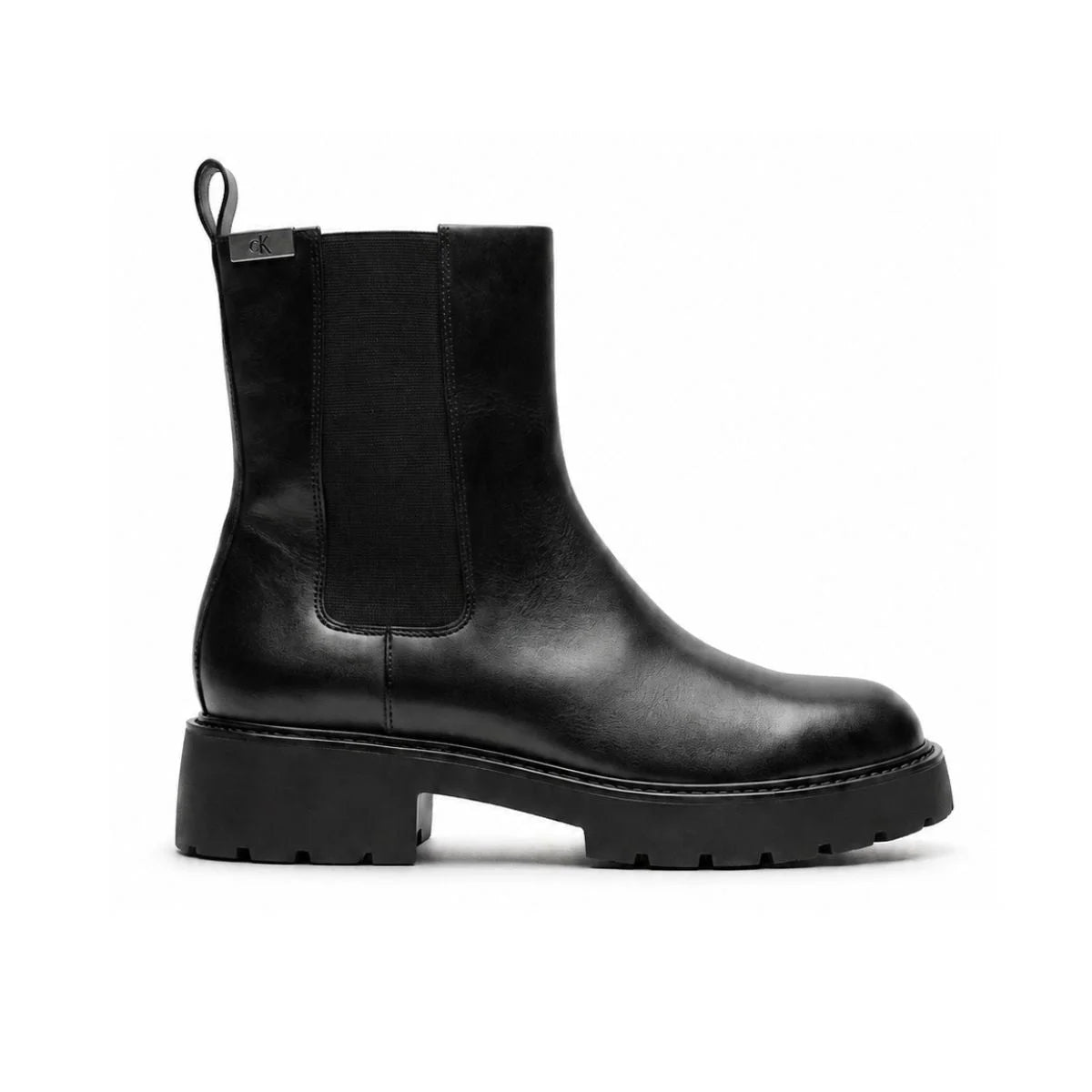 Calvin Klein Heel Leather Boots Women - BLK