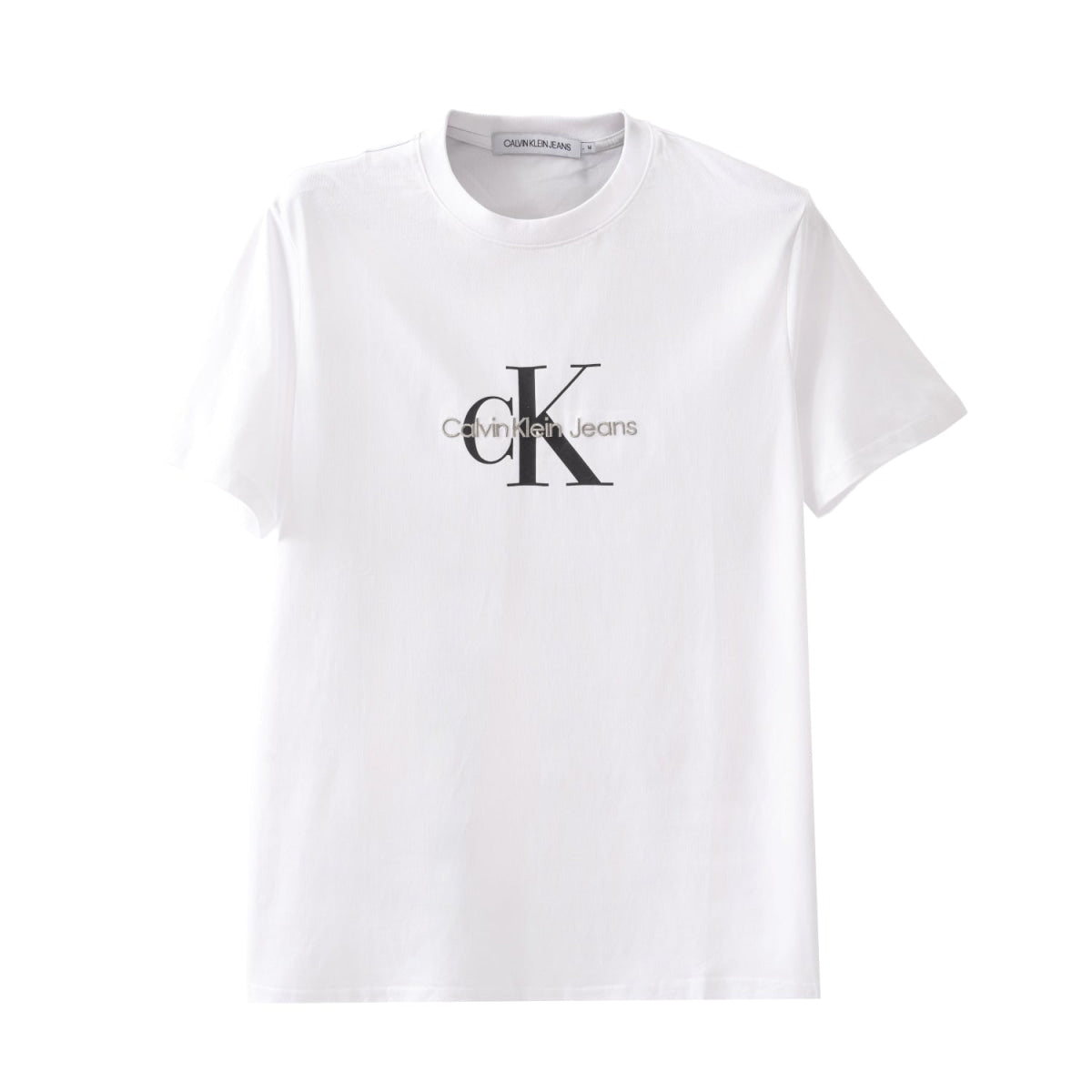 Calvin Klein Jeans CK Logo Print 4AFKS19 T-Shirt - WHT - Gray