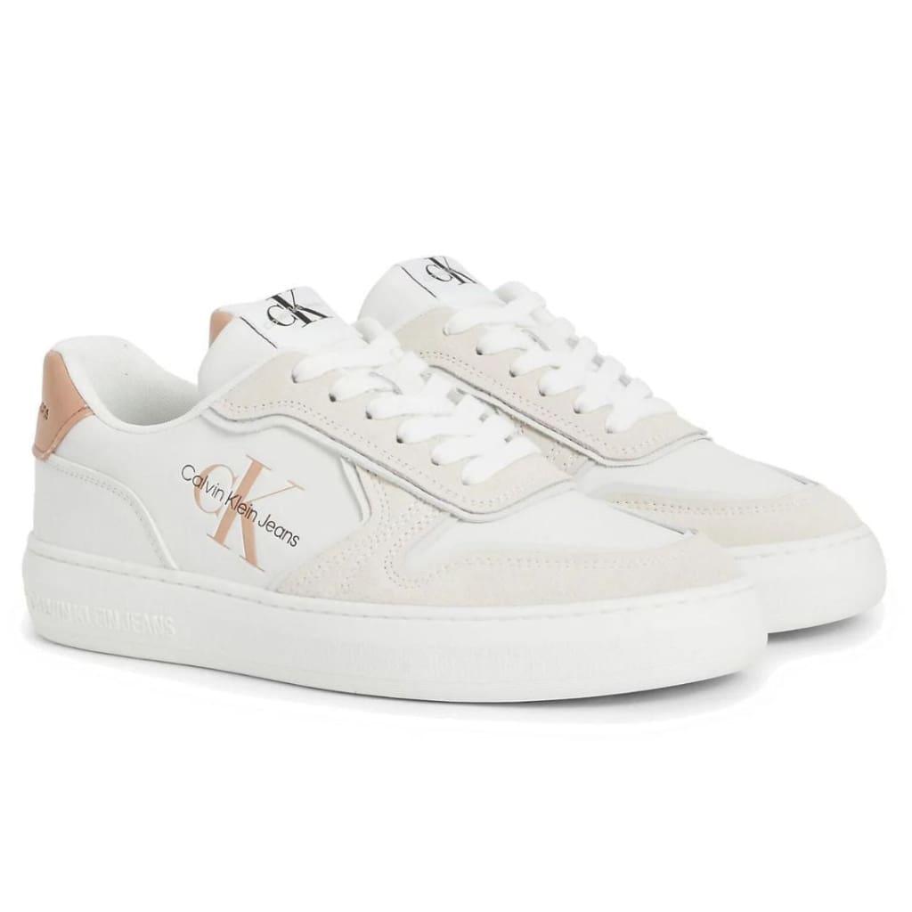 Calvin Klein Jeans Cupsole Irregular Lines Trainer YM0YM00606-WHTBEG - Shoes