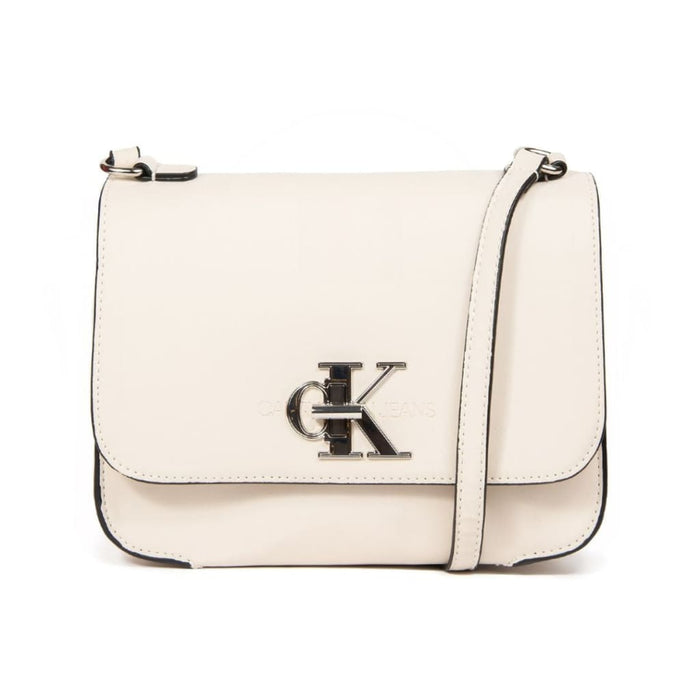 Calvin Klein Jeans Monogram Hw Med Flap K60K605786 - Off White - Bags