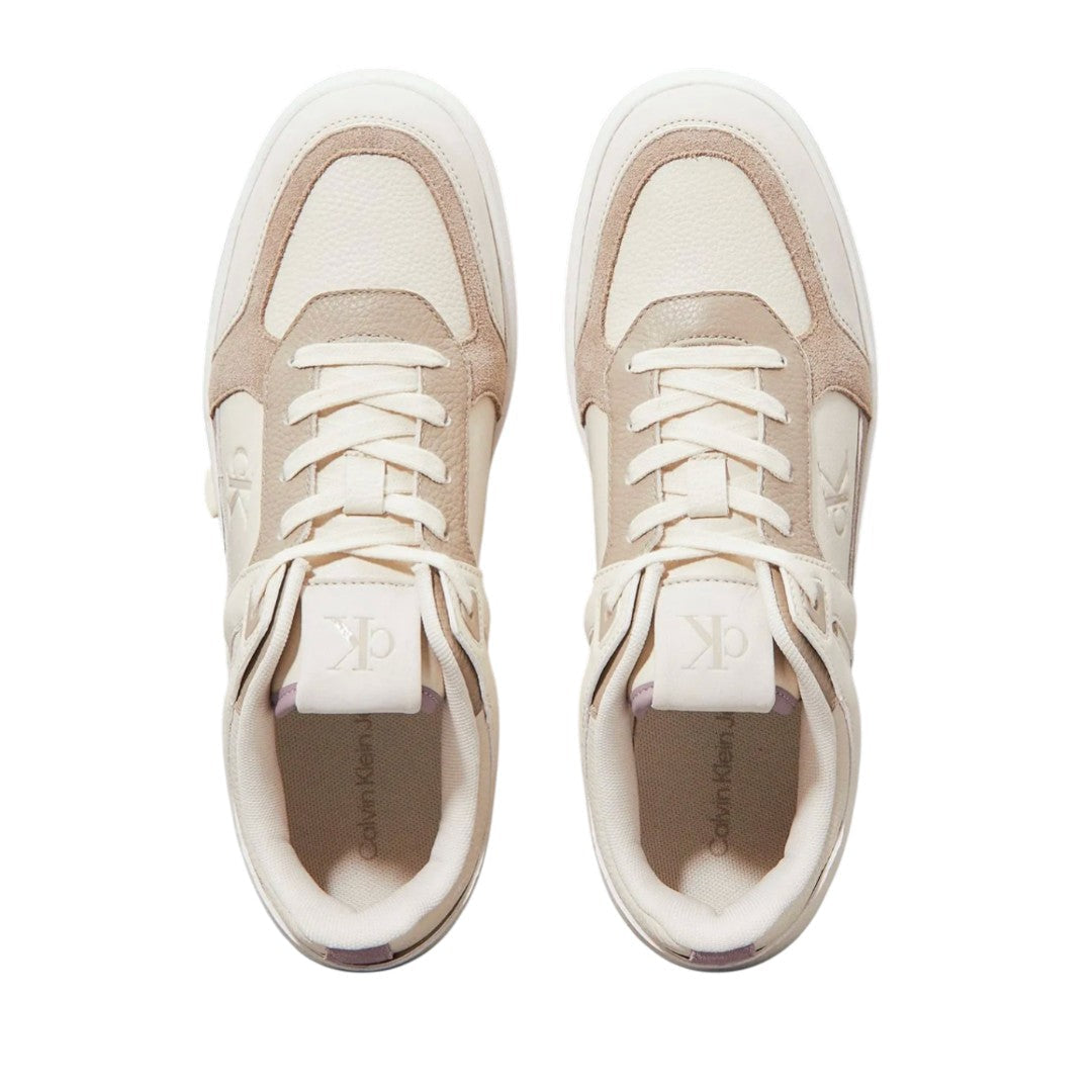 Calvin Klein Jeans Multicolor Leather Basketball Tennis Shoes - BEG