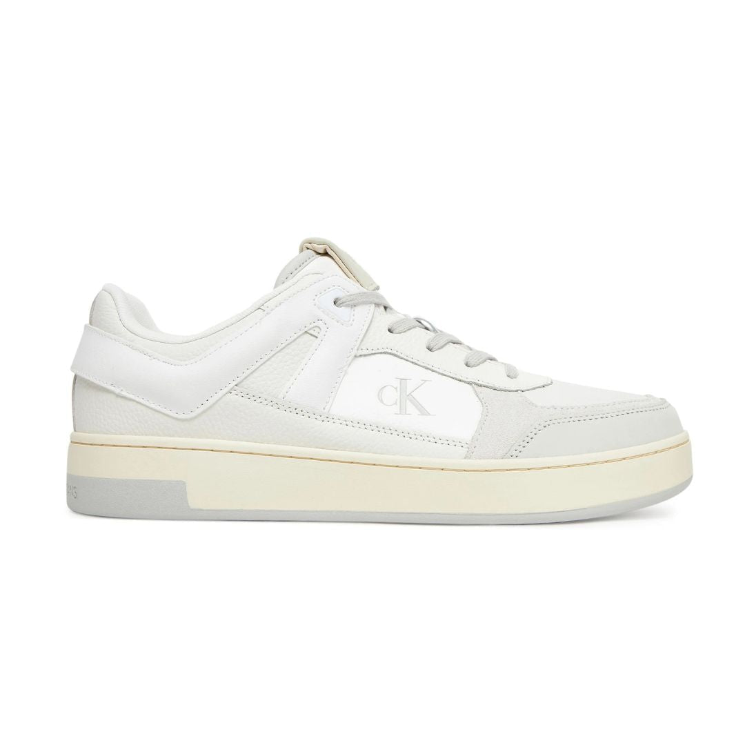 Calvin Klein Jeans Multicolor Leather Basketball Tennis Shoes - WHT - White / 42