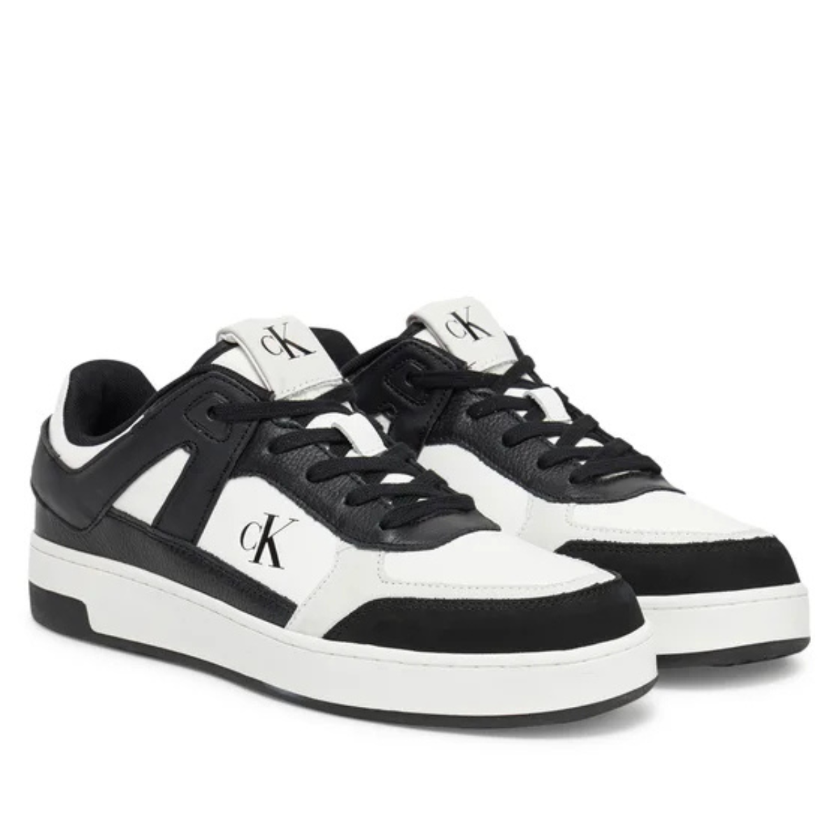 Calvin Klein Jeans Multicolor Leather Basketball TennisYM0YM01308 - WHTBLK - White-Black / 44