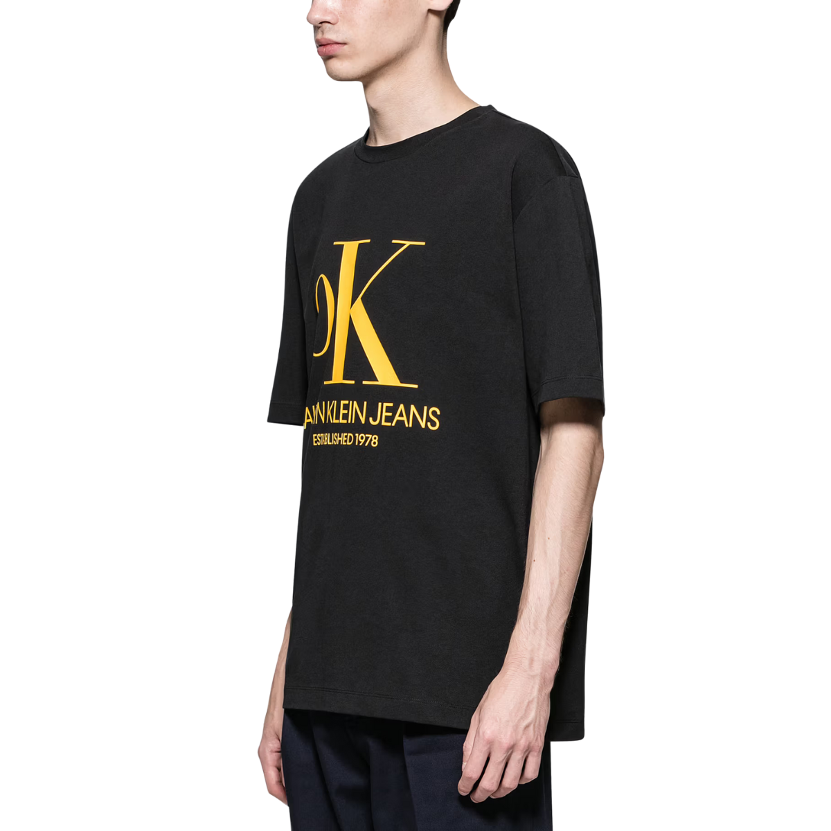 Calvin Klein Jeans OK Logo Print T-Shirt - BLK