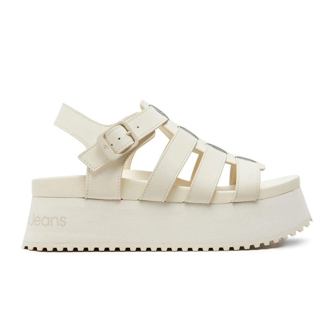 Calvin Klein Jeans Platform Buckle Rubber Mg Mtl Sandals YW0YW01513 - OFFWHT - Off White / 36