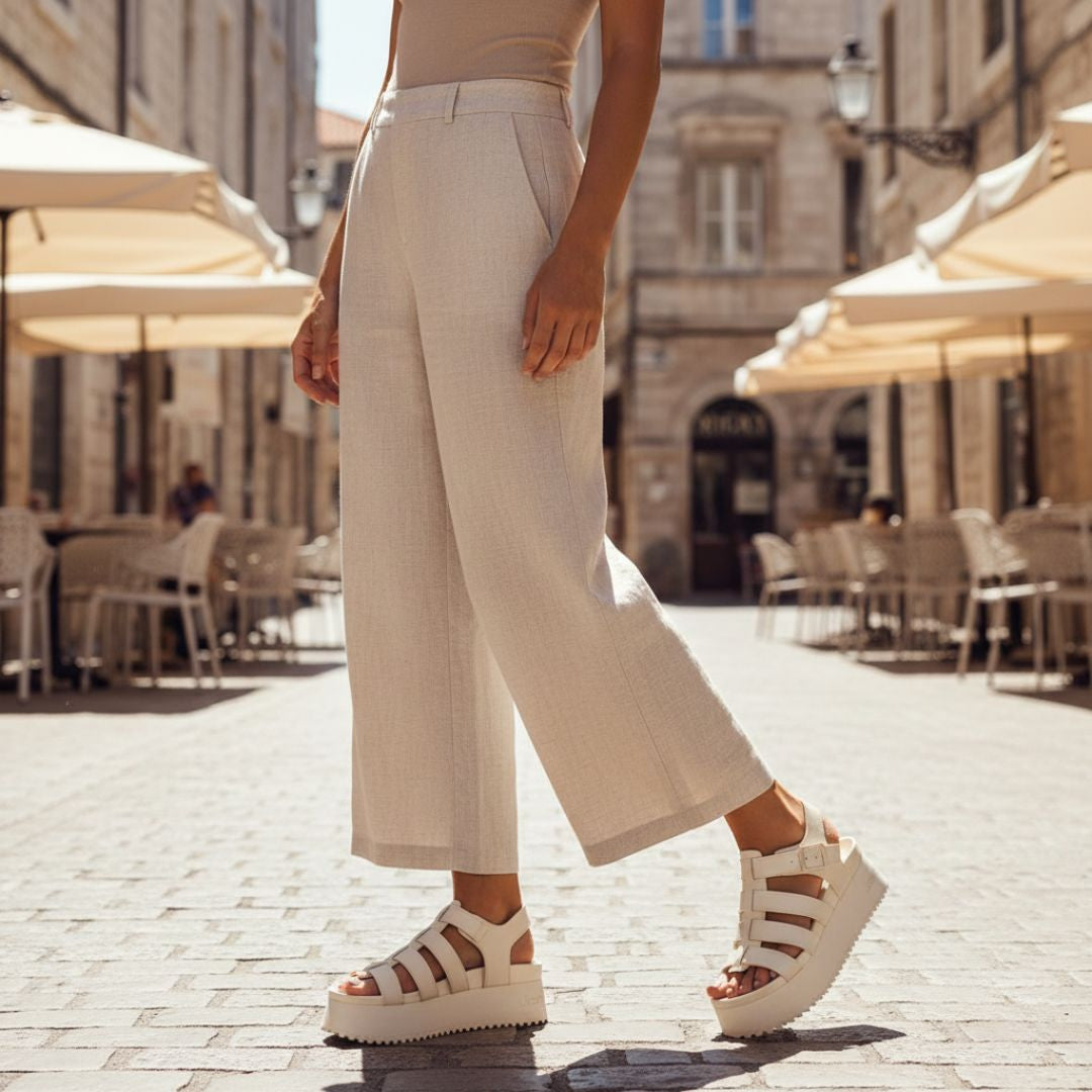 Calvin Klein Jeans Platform Buckle Rubber Mg Mtl Sandals YW0YW01513 - OFFWHT