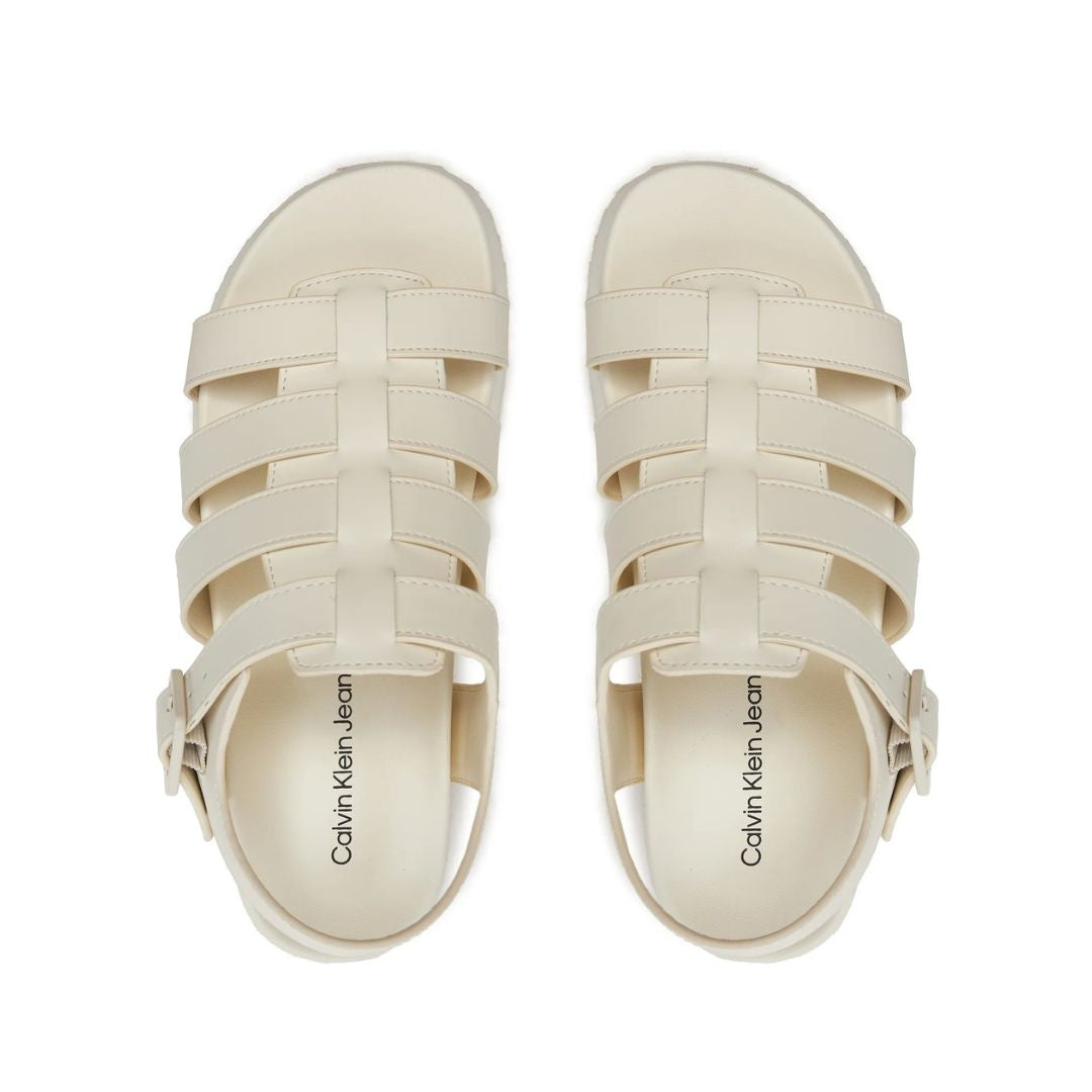 Calvin Klein Jeans Platform Buckle Rubber Mg Mtl Sandals YW0YW01513 - OFFWHT