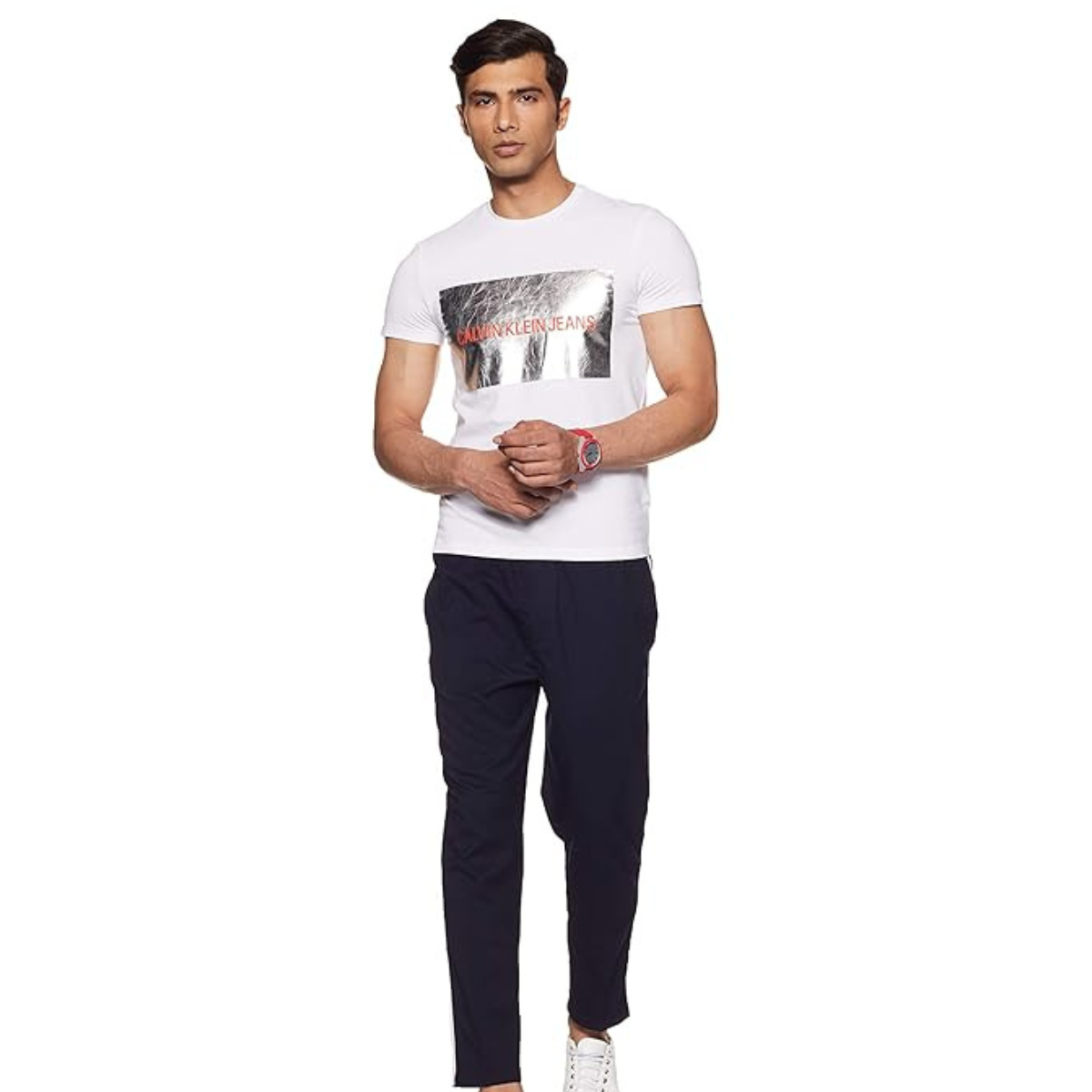 Calvin Klein JEANS Printed Slim Fit Crew-Neck T-shirt