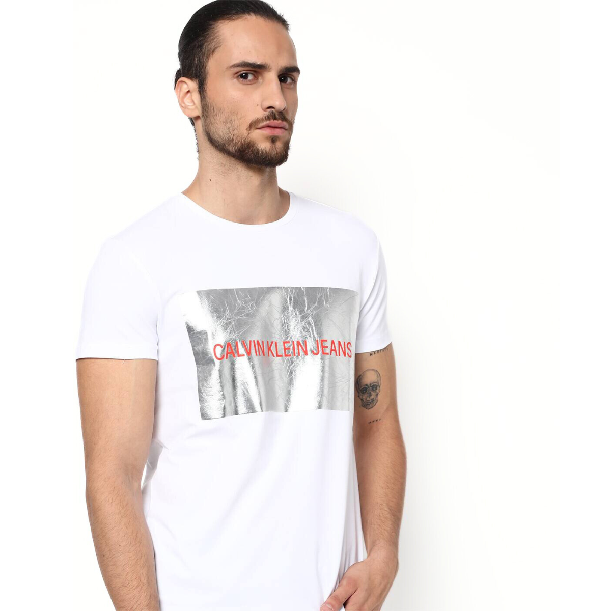 Calvin Klein JEANS Printed Slim Fit Crew-Neck T-shirt